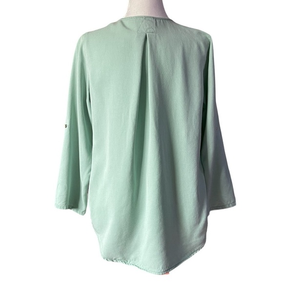 Soft Surroundings Light Green Tunic Roll Sleeves Top US XS - Picture 2 of 6